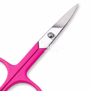 MANAN INSTRUMENTS Tijeras para Cutículas de Acero Inoxidable con Mango Rosa, Hoja Recta para Diestros, Afiladas y Duraderas - Product Image 2