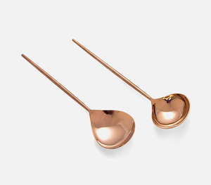 Ensemble de service en or rose Ensemble de 2 pièces en acier inoxydable Grossiste fabricant de portabilité personnalisée de première qualité à bas quantité minimale de commande - Product Image 1