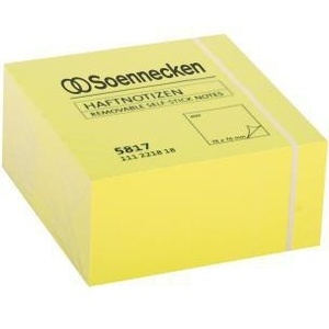 Bloc-notes SOENNECKEN Jaune Néon 75x75mm 400 feuilles - Product Image 1