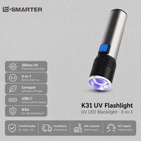 Lampe torche UV LED K31, lumière noire, 365nm 395nm, en alliage d'aluminium