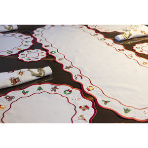 Juego de Textiles de Mesa Bordados de Lujo de 4 Piezas para Navidad, Camino de Mesa Rectangular, Juego de Servilletas, Poliéster y Lino - Product Image 4
