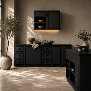 Cocina Nexa Completa de Madera Maciza de Mango |   Juego de Cocina Industrial Moderno, Sistema de Gabinetes, Diseño de Color Personalizado |   Hecho en Rajasthan - Product Image 6