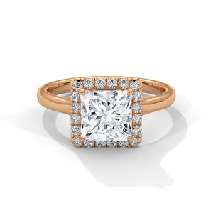 2.0ct Princess Cut CZ Halo <b>Solitaire</b> <b>Ring</b> 925 Sterling <b>Silver</b> Engagement Band - Product Image 2