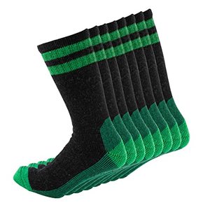 <b>Black</b> Green Striped Crew <b>Socks</b> Breathable Knitted Basketball <b>Socks</b> for Adults - Product Image 1