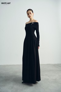 Dempsey-Robe en laine blanche pour femme, vêtements élégants, longs, design, bon tissu, 70%, 30% - Product Image 6