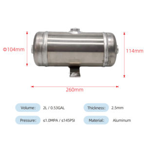 <span class=keywords><strong>Mini</strong></span> réservoir d'air en aluminium 2L, épaisseur de 2.5mm, haute sécurité, taille et raccords personnalisés - Product Image 2