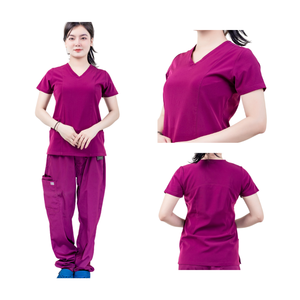 FMF Proveedor Más Alta Calidad Mujeres Médico Scrubs Top Cómodo Hospital Uniforme con absorción de humedad y características frescas - Product Image 1