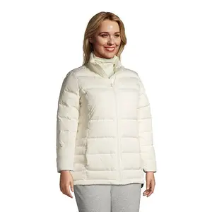 Winter zipper warm women down jackets coats outwear short crop top ladies high quality puffer bubble women jackets