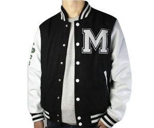 Veste Letterman brodée en chenille personnalisée OEM blouson bombardier universitaire respirant avec bouton surdimensionné à col montant pour l'hiver - Product Image 1