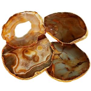Meilleure vente sous-verre en agate brune naturelle en gros de pierres précieuses en cristal pour la guérison de la méditation Souvenir de style Feng Shui - Product Image 1