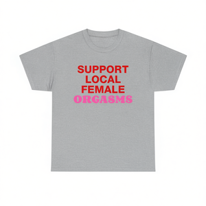 Camiseta con estampado de orgasmos femeninos locales, camiseta divertida con declaraciones feministas, para adultos, unisex, gris, talla mediana - Product Image 2
