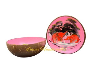 Bol en noix de coco de qualité supérieure, personnalisé, écologique, finition laquée colorée, économique, en plastique, directement de l'usine du Vietnam - Product Image 5