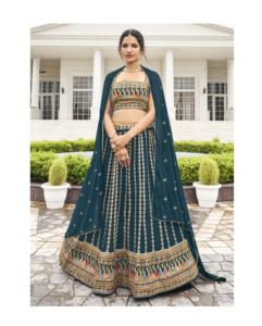 Ensemble Lehenga Choli en Georgette Faux Pur Multicolore Tendance, Dernier Design à la Mode, Fournisseur en Gros, Service d'Expédition Rapide - Product Image 1
