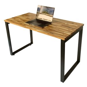 Acacia Wood Industrial-Style 120x60cm Office Desk with Iron Legs Assembly Required HBWD002 - Product Image 1