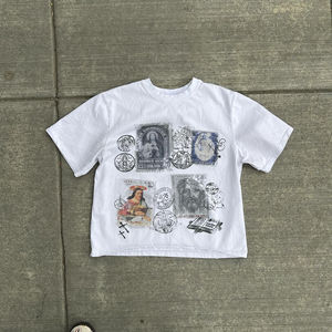 เสื้อยืดผู้ชายสำหรับฤดูหนาว ผ้าฝ้าย 100% เนื้อหนา ทรงปกติ ระบายอากาศได้ดี เป็นมิตรกับสิ่งแวดล้อม สไตล์ฮิปฮอป พิมพ์ลายพัฟฟ์ แขนสั้น - Product Image 4