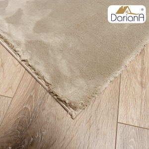 Tapis rectangulaire moderne DarianA Furr en fourrure douce et dense, écologique, lavable en machine, couleur unie, antidérapant, en polyester - Product Image 5