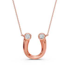 Collier pendentif en forme de fer à cheval avec diamant ovale cultivé en laboratoire pour femmes, bijoux élégants, cadeau, classique, à porter au quotidien - Product Image 3