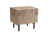 Mesita de Noche de Madera Maciza Simple y Moderna con Dos Cajones para Uso Junto a la Cama y el Sofá