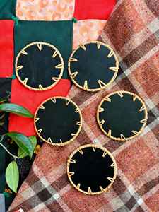 Eco Friendly <b>Bamboo</b> Cane Tea Coasters Sustainable & Stylish Product - Product Image 3