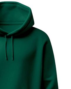 Sweat-shirt à capuche uni vert foncé personnalisé par le fabricant, poche kangourou, polaire, vêtements d'hiver, streetwear personnalisé OEM - Product Image 2