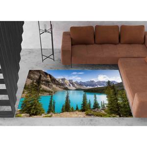 พรมพิมพ์ลายทะเลสาบโมเรน - พรมกำมะหยี่หนานุ่ม น่ารัก ลายวิวทิวทัศน์แบนฟ์ อัลเบอร์ตา - Product Image 4
