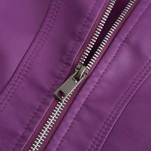 2025 Bomber Style mode printemps veste en cuir véritable femmes en gros moto dames véritable mouton cuir veste dames - Product Image 4