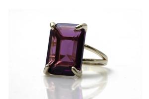 แหวนฮิปปี้แนวโบฮีเมียนสีเงินสเตอร์ลิง925สำหรับผู้หญิงแหวนหินอเมทิสต์สีม่วงธรรมชาติ - Product Image 4