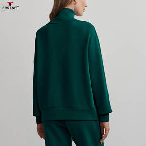 2025 alta calidad hecho a medida transpirable nuevo diseño media cremallera mujeres sudaderas hechas en Pakistán - Product Image 4