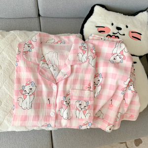 <span class=keywords><strong>Pigiama</strong></span> Personalizzato con Stampa <span class=keywords><strong>Gatto</strong></span> Cartoon per Donne e Ragazze, Maglia a Maniche Lunghe con Pantaloni, Abbigliamento da Notte, Set <span class=keywords><strong>Pigiama</strong></span> 2 Pezzi - Product Image 6