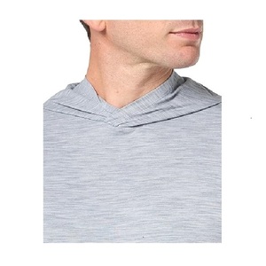 Nouvel arrivage 70% coton 30% polyester doublé hiver épaule pente couleur unie confortable décontracté grande taille hommes pull à capuche - Product Image 3