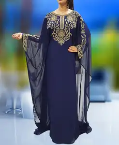 Muslim Clothing Manufacturers Custom Luxury Crystal Dubai Caftan Muslim Moroccan Kaftan