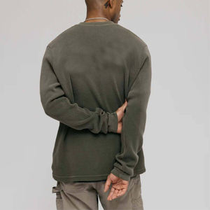 Unisex Dark Olive Cotton Blended Fleece Sweatshirt Custom Oversized Pullover Crewneck Streetwear Casual Warm Winter Plain Jumper - Product Image 2