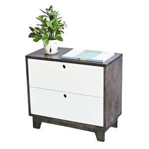 Mesita de noche de madera de caucho de 60x30x55cm con 2 cajones TDG68025 Muebles de dormitorio - Product Image 1