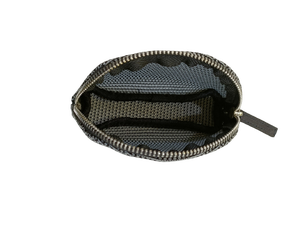 Monedero de viaje con logotipo personalizado, monedero con cremallera impermeable con patrón bordado de poliéster reciclado negro a la moda para - Product Image 4