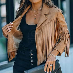 Chaquetas de Cuero 100% Originales para Mujer, Chaquetas Occidentales Transpirables con Logotipo Personalizado y Corte Ajustado - Product Image 4