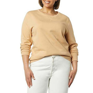 Sweat-shirts pour femmes grande taille de haute qualité 100% coton, design streetwear personnalisé, logo sur le devant, col rond décontracté, OEM - Product Image 5