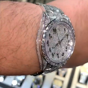 นาฬิกาเพชรแบบไม่มีสีสำหรับผู้ชายสำหรับปลูกในห้องปฏิบัติการน้ำแข็งของผู้ชาย - Product Image 5