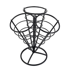 Support à cônes de glace en métal sur mesure, stand à popcorn pour cinéma, support à cônes de glace en fer, design unique, couleur noire, support en métal - Product Image 5