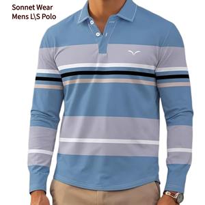 T-shirts polo pour hommes-Haut d'hiver à manches longues d'exportation pour hommes - Product Image 3