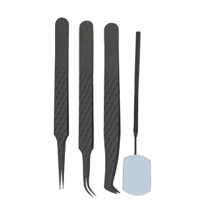 Pince à épiler de volume en acier inoxydable noir de haute qualité pince à épiler d'extension de cils avec pointe pointue de logo personnalisé - Product Image 3