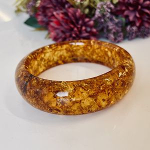 Bracelet jonc en ambre cognac doré, 60 mm, ambre baltique naturel ; Bracelet jonc en ambre couleur cognac naturel - Product Image 4