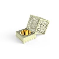 Ensemble cadeau de brûleur d'encens arabe de luxe, Mubkhar en métal découpé au laser avec tiroirs de rangement pour Bakhoor et Oud, coffret cadeau d'entreprise pour le Ramadan