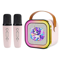 Sistem Mesin Karaoke Cetak Warna Logo Kustom Kelas Atas Dengan Mikrofon Nirkabel dan Lampu Dinamis Speaker BT Portabel Anak-Anak