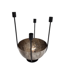 เชิงเทียนอลูมิเนียมสำหรับตกแต่งบ้านสีเทาขัดเงาสีน้ำตาลเทียนขนาดกลางสำหรับตกแต่งงานแต่งงาน - Product Image 5