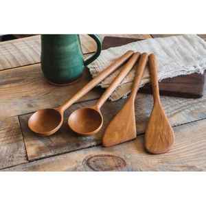 Cuchara de Cocina de Bambú Resistente, Hecha a Mano, Utensilio de Cocina de Madera Maciza, Ecológico, Sostenible, Mango Largo, Antiadherente - Product Image 4