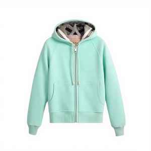 custom High Quality Soft Cotton <b>Zip</b>-<b>up</b> <b>Jacket</b> for Women Custom Logo Hoodie - Product Image 3