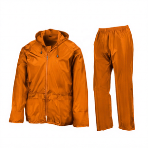 Men's Winter Plus Size Waterproof Lightweight Hooded <b>Rain</b> <b>Jacket</b> Shorts Set Solid <b>Black</b> Casual Full Length Zipper Fly Side - Product Image 6
