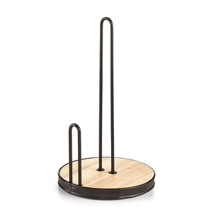 Porte-rouleau d'essuie-tout en métal, fer et cœur blanc Porte-serviettes sur pied Distributeur de rouleaux - Product Image 5