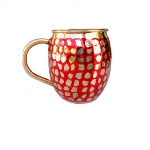 Taza de cobre de alto estándar Taza de cobre de metal de diseño martillado utilizada para tazas de cobre puro en el hogar Proveedor de tazas de India - Product Image 5