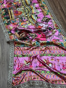 Beautiful <b>Pashmina</b> Printed Gajji Silk Saree Exclusive Ethnic Wedding Classic Party Traditional Wear For Women Most Selling Wear - Product Image 4